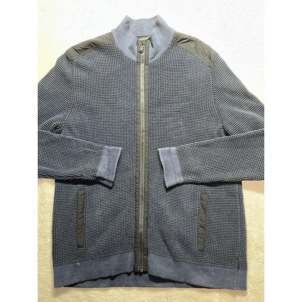Calvin Klein Full Zip Sweater Waffle Texture Size XL - Picture 2 of 7